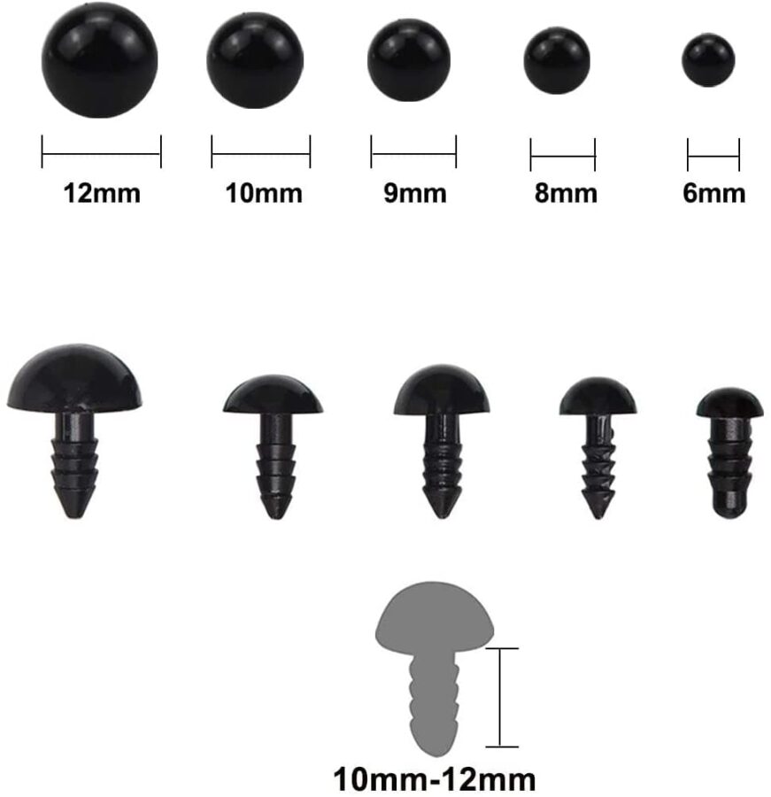 ojos de seguridad amigurumis amazon, ojos de seguridad 12 mm, ojos de seguridad 8 mm, ojos de seguridad 10 mm, ojos de seguridad 6 mm, ojos amigurumis medidas