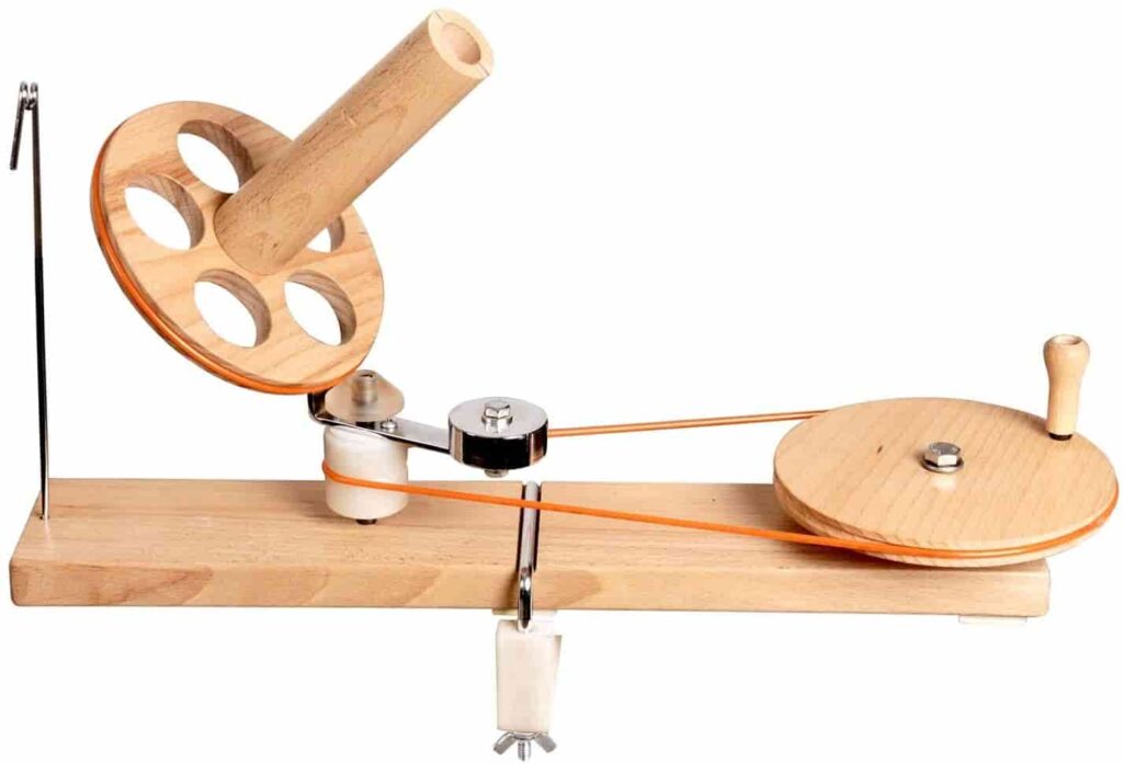enrollador lana, enrollador de hilos de madera, madejero de madera, madejero y ovillador, bobinadora de madera 
